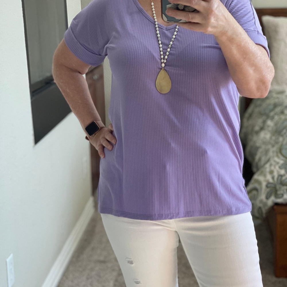 Lavender Ribbed Top